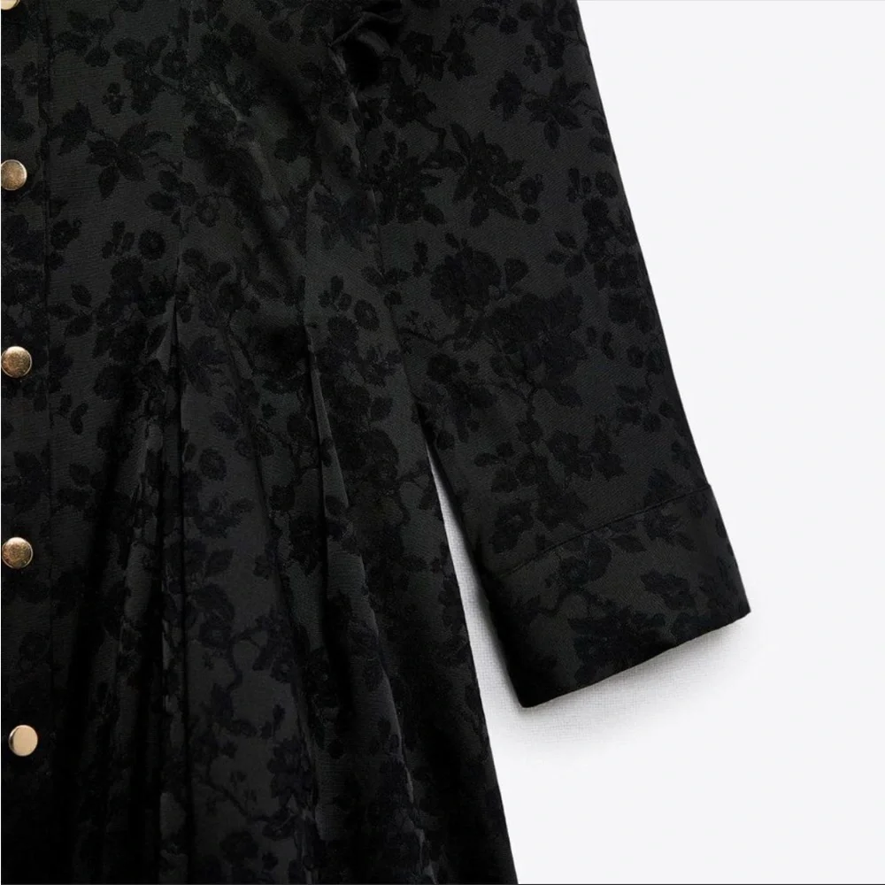 NWT black Jacquard shirt dress - Picture 6 of 8